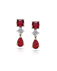 David Gross - Red Pear Shape And Cushion Ruby Drop Earrings - Lyst