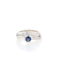 Jewelsmith - Multicolor Sapphire And Flowing Diamond Channel Ring - Lyst