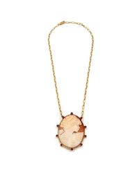 Rina Limor - Multicolor Lady Cameo Pendant Necklace With Red Sapphires - Lyst