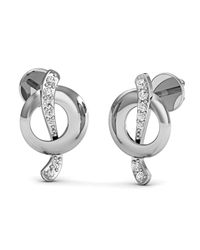 Diamoire Jewels - Metallic Nature Inspired 10kt White Gold Diamond Pave Earrings - Lyst