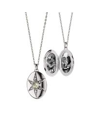 Monica Rich Kosann - Prasiolite & White Sapphire Locket Necklace - Lyst