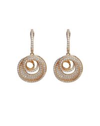 Lustre of London - Metallic Rose Spiral Drop Earrings - Lyst