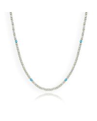 Lavan - Metallic Stunning Gold And Silver Blue Opal Necklace - Lyst