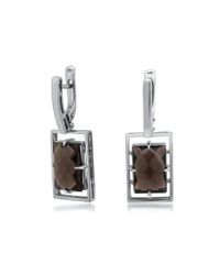 Drukker Designs - Metallic Sterling Silver Smoky Quartz Earrings - Lyst