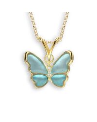 Nicole Barr - Multicolor 18kt Gold Turquoise Butterfly Necklace - Lyst