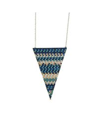 Cosanuova - Blue Flat Multicolor Triangle Necklace - Lyst