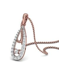 Diamoire Jewels - Metallic Hand-carved 18kt Rose Gold Water-drop Diamond Pendant - Lyst