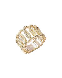 Lustre of London - Metallic Yellow Squiggle Ring - Lyst