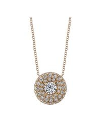 Harry Kotlar - Metallic Round Diamond Solitaire Chevron Artisan Pave Necklace - Lyst