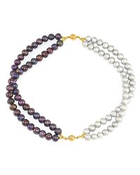 Regenz - Metallic Transformer Pearl Bracelet-necklace - Lyst