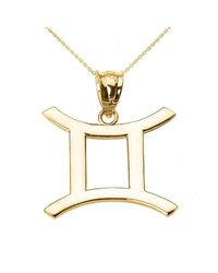 QP Jewellers - Metallic Gemini Zodiac Pendant Necklace In 9kt Gold - Lyst