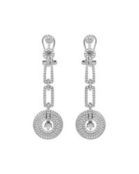 Lustre of London - White Art Deco Drop Earrings - Lyst