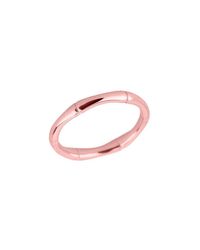 QP Jewellers - Pink Bamboo Band Stackable Ring In 9kt Rose Gold - Lyst