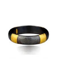 Lika Behar Collection - Metallic Oxidised Silver And Gold"ancora" Gold Band Fused Bracelet - Lyst