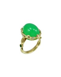 Alex Gulko Custom Jewelry - Green Chrysoprase Yellow Gold Ring - Lyst