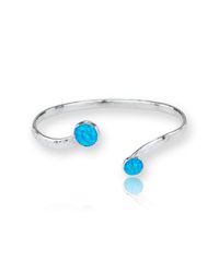 Lavan - Sterling Silver Blue Opal Torq Bangle - Lyst