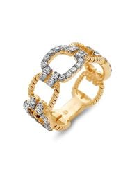 DILAMANI - Metallic Diamond Cushion Link Ring - Lyst