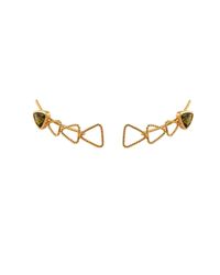 Christina Soubli - Metallic Triangle Ear Climbers With Green Tourmalines - Lyst