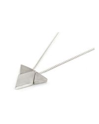 Vicky Davies - Metallic Sterling Silver Triangle Diamond Pendant Necklace - Lyst