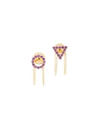 Eshvi - Multicolor February Amethyst Earrings - Lyst
