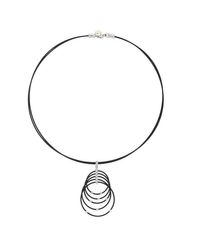 Alor - Metallic Noir Necklace Black Multi Ring Pendent - Lyst