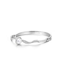 Fei Liu - Metallic Rhodium Plated Pirouette Bangle - Lyst