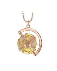 True Rocks - Metallic Medium Yellow & Rose Gold Plated Silver Revolving Globe Pendant - Lyst