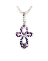Donna Pizarro Designs - Pink Sapphire Byzantine Style Cross Necklace - Lyst