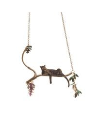 Amanda Coleman - Multicolor 22kt Gold Reclining Leopard Necklace - Lyst
