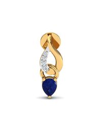 Diamoire Jewels - Prong Set Blue Sapphire And Diamond Earrings In 14kt Yellow Gold - Lyst