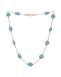 Donatella Balsamo - Metallic Amazonia Blue Chalcedony Chain Necklace Gold Plated - Lyst