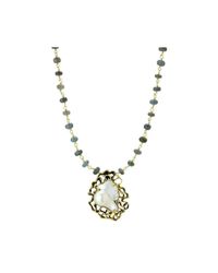 Elisa Ilana Jewelry - Metallic Pearl & Moss Aquamarine Necklace - Lyst
