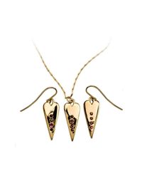 Xanthe Marina - Metallic 18kt Yellow Gold Ruby Heart Set Earrings & Necklace - Lyst