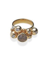 Tina Engell - Metallic Ball Ring With Smoky Quartz - Lyst