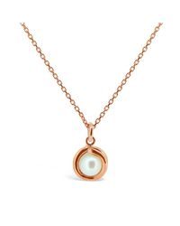 Maree London - Metallic Rose Gold Necklace With Pearl - Lyst