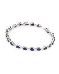 QP Jewellers - Metallic 9kt White Gold Sapphire Infinite Tennis Bracelet - Lyst