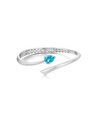 Fei Liu - Brushed Rhodium Plated Shooting Star Blue Topaz Bangle - Lyst