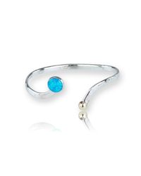 Lavan - Gold And Silver Blue Opal Bangle - Lyst