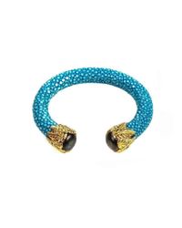 Latelita London - Stingray Cuff With An Ocean Blue Stone - Lyst