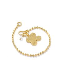 Vicky Davies - Metallic Sterling Silver & 18kt Gold Four Leaf Clover Bracelet - Lyst