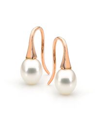 Argenton Design - Multicolor Rose Gold Small White Pearl Short Drop Earrings - Lyst