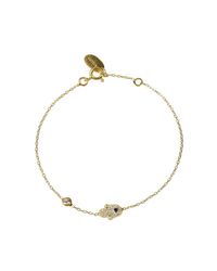 Latelita London - Metallic Yellow Gold Plated Silver Hamsa Hand Bracelet - Lyst