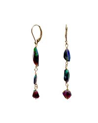Nadean Designs - Metallic Black Opal Mismatch Earrings On 14kt Yellow Gold - Lyst
