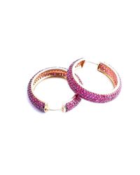 M's Gems by Mamta Valrani - Pink Fairy Dust Hoop Earrings With Rubies - Lyst