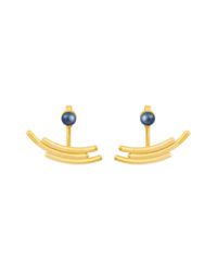 Pargo Jewelry - Multicolor Mouj Earrings-gold And Peacock Pearl - Lyst