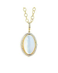 Syna - Metallic 18kt Moon Quartz Necklace With Diamonds - Lyst