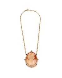 Rina Limor - Multicolor Lady Cameo Pendant With Diamonds And Red Sapphires - Lyst