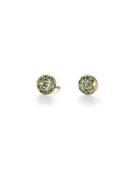 Anahita Jewelry - Green Half-dome Pavé Stud Earrings - Lyst