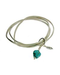 Will Bishop - Metallic Sterling Silver Coil Bangles With Turquoise - Lyst