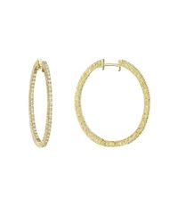 Penny Preville - Metallic Oval Diamond Hoop Earrings - Lyst